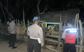 Cegah 3C, Polsek Sekotong Sisir Kandang Ternak di Tengah Malam